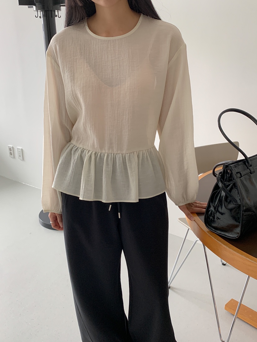 GOYOU東大門直郵女士新品職業人氣25春夏推薦休閑襯衫蕾絲衫WATER MELON襯衫/蕾絲衫