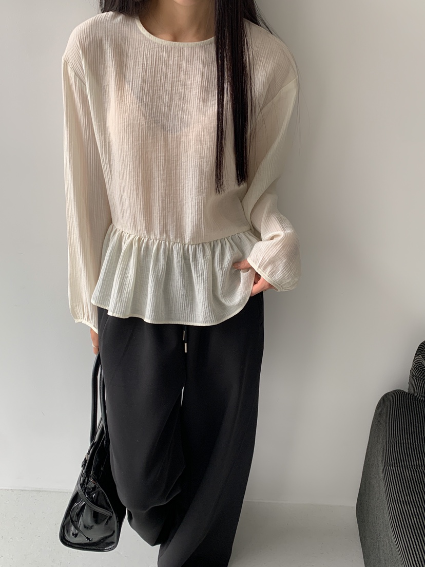 GOYOU東大門直郵女士新品職業人氣25春夏推薦休閑襯衫蕾絲衫WATER MELON襯衫/蕾絲衫