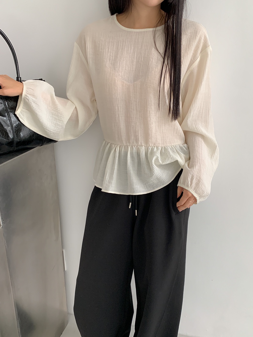 GOYOU東大門直郵女士新品職業人氣25春夏推薦休閑襯衫蕾絲衫WATER MELON襯衫/蕾絲衫