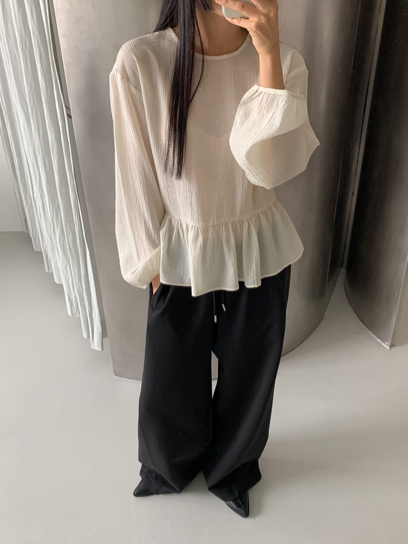 GOYOU東大門直郵女士新品職業人氣25春夏推薦休閑襯衫蕾絲衫WATER MELON襯衫/蕾絲衫