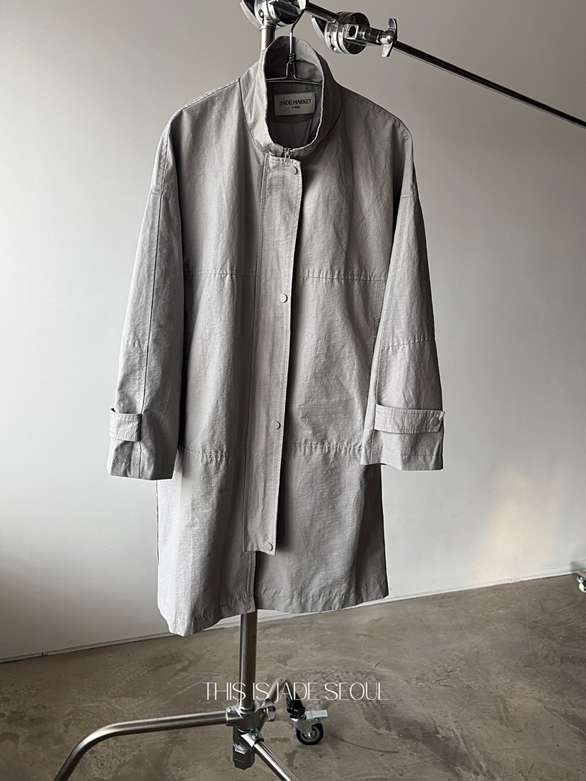 JADEMARKET韓國代購女裝新款職業推薦真品時尚25春夏長款風衣JADE MARKET長款風衣