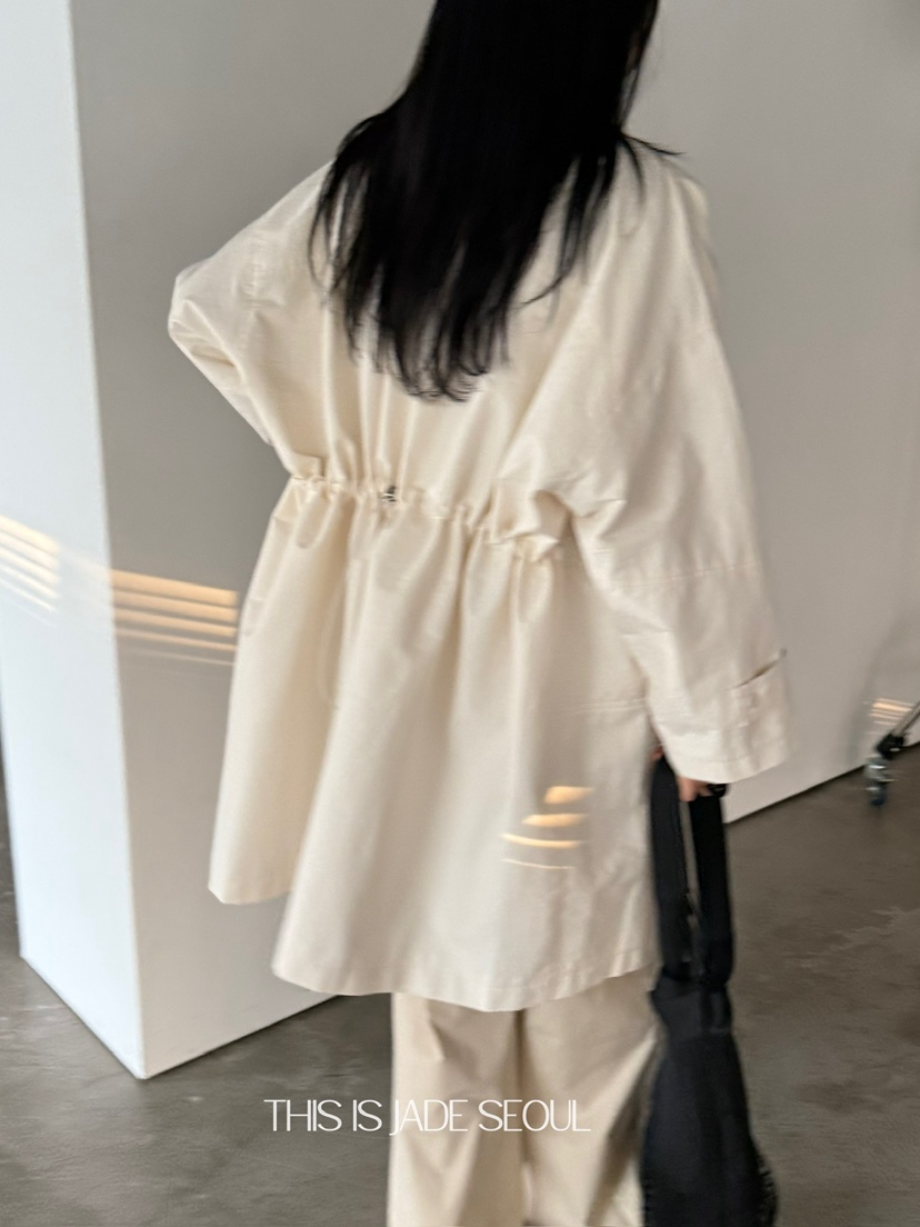 JADEMARKET韓國代購女裝新款職業推薦真品時尚25春夏長款風衣JADE MARKET長款風衣