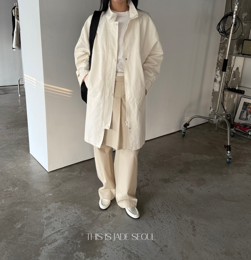 JADEMARKET韓國代購女裝新款職業推薦真品時尚25春夏長款風衣JADE MARKET長款風衣