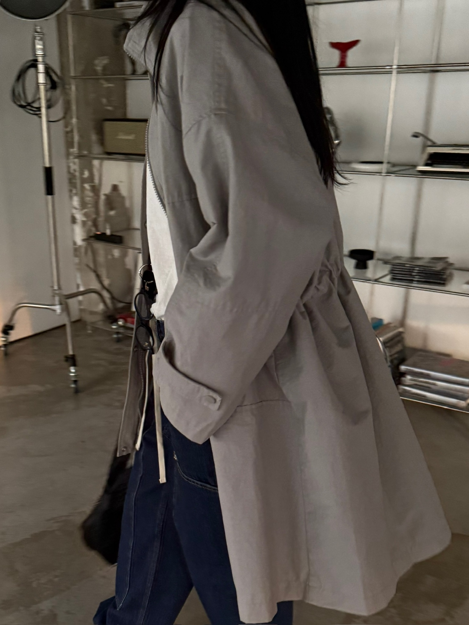 JADEMARKET韓國代購女裝新款職業推薦真品時尚25春夏長款風衣JADE MARKET長款風衣