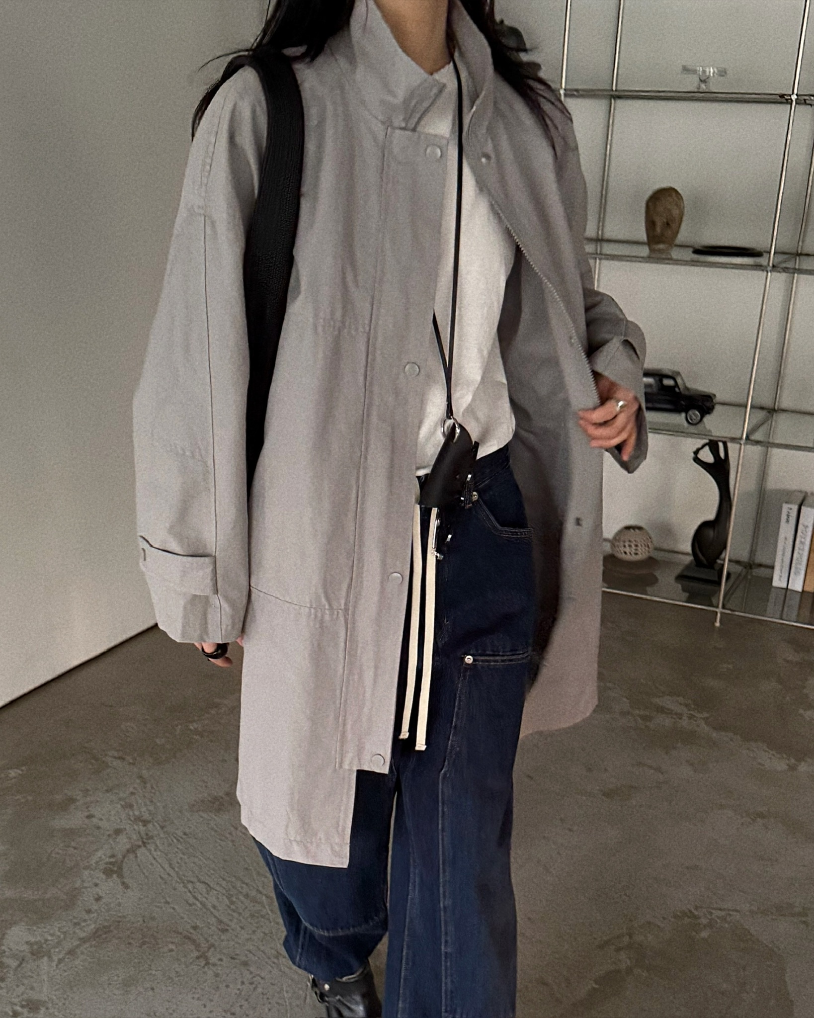 JADEMARKET韓國代購女裝新款職業推薦真品時尚25春夏長款風衣JADE MARKET長款風衣圖色2