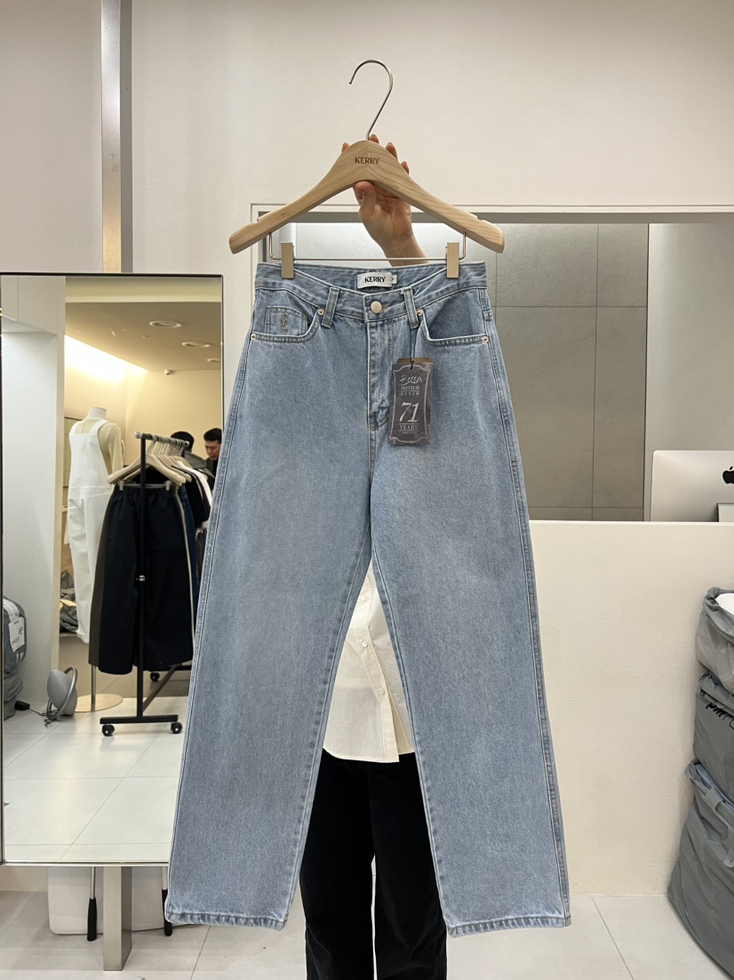 KERRY韓國直郵女士新款熱賣真品25春夏職業推薦時尚休閑牛仔褲KERRY牛仔褲圖色1