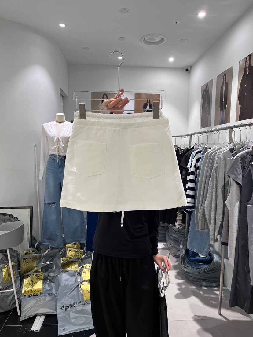 WATERMELON韓國代購女裝新款25春夏人氣時尚推薦真品休閑短裙STATEMENT短裙