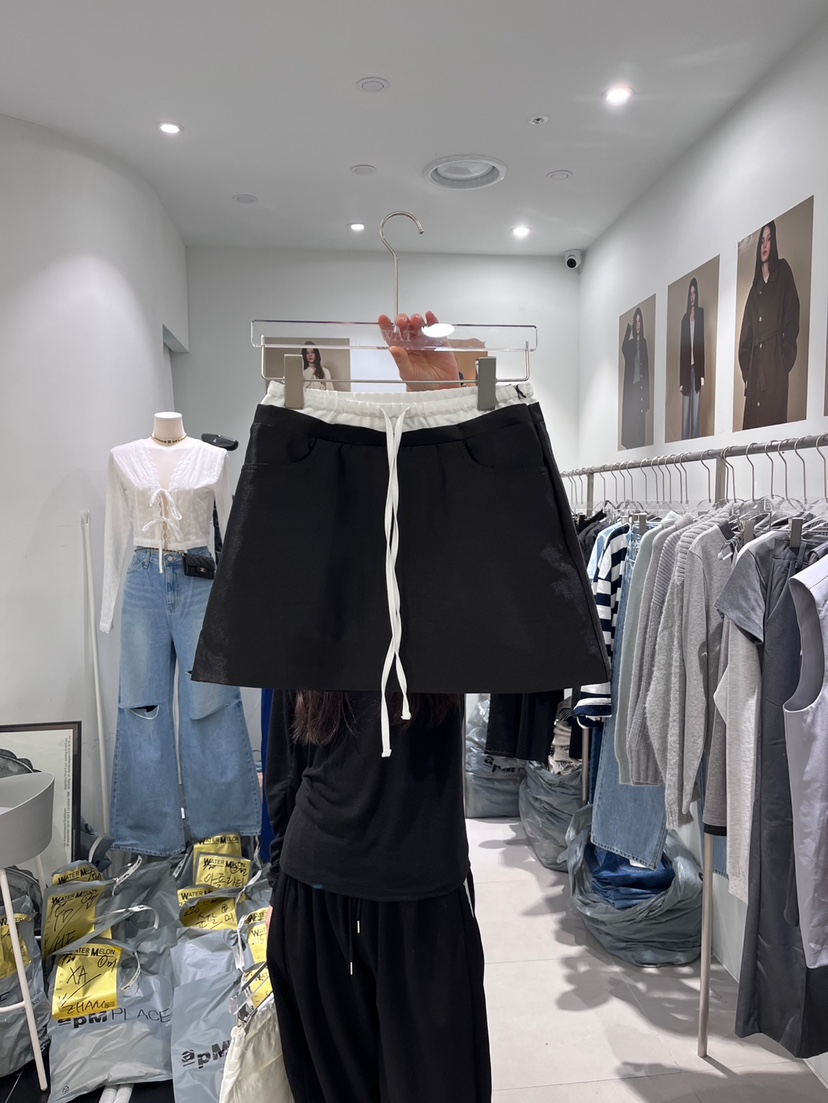 WATERMELON韓國代購女裝新款25春夏人氣時尚推薦真品休閑短裙STATEMENT短裙圖色2