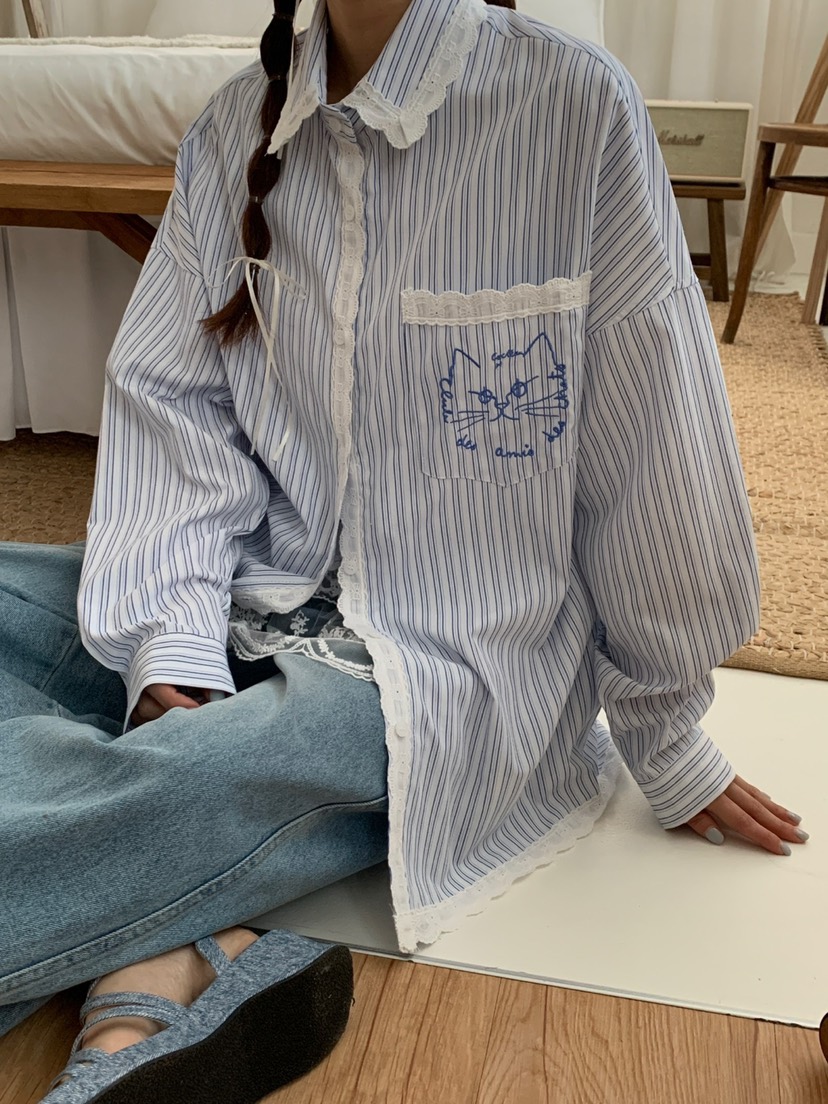 MORE THAN-P東大門實拍女士新款推薦25春夏熱賣襯衫蕾絲衫MORE THAN襯衫/蕾絲衫