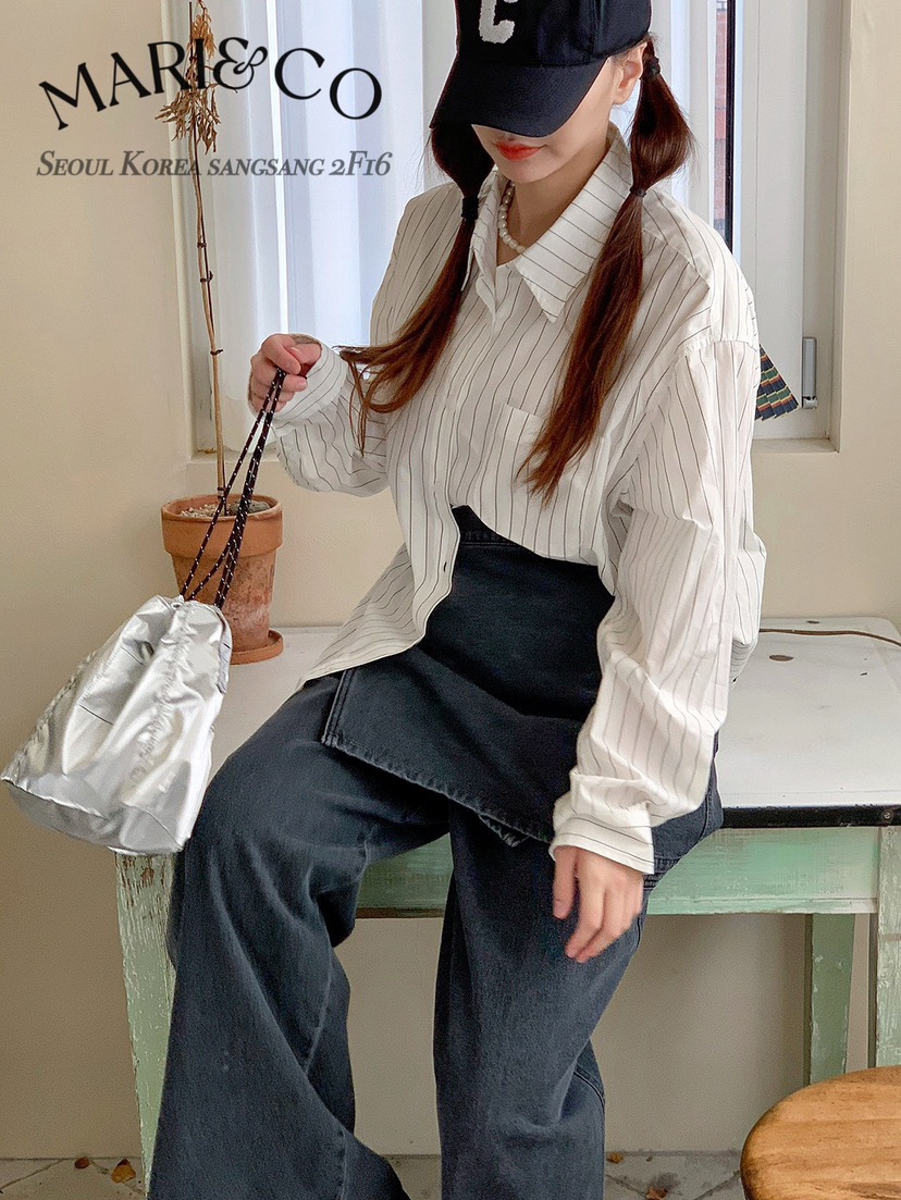 MARI CO韓國代購女裝新款人氣時尚真品熱賣25春夏襯衫蕾絲衫ARANCIA襯衫/蕾絲衫