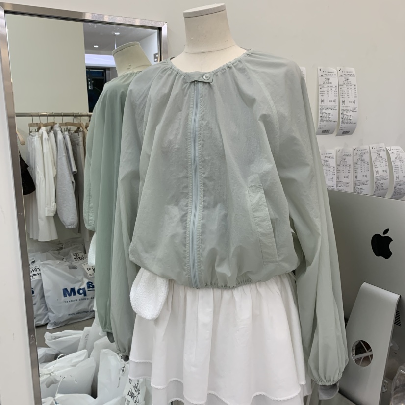MOIBLE韓國代購女士新款推薦時尚休閑25春夏真品人氣夾克褶皺MOIBLE夾克