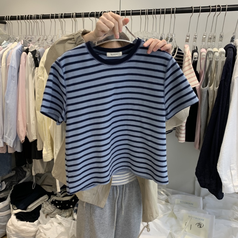 RIVEROOM東大門實拍女裝新品時尚推薦熱賣職業人氣休閑25春夏T恤RIVEROOMT恤