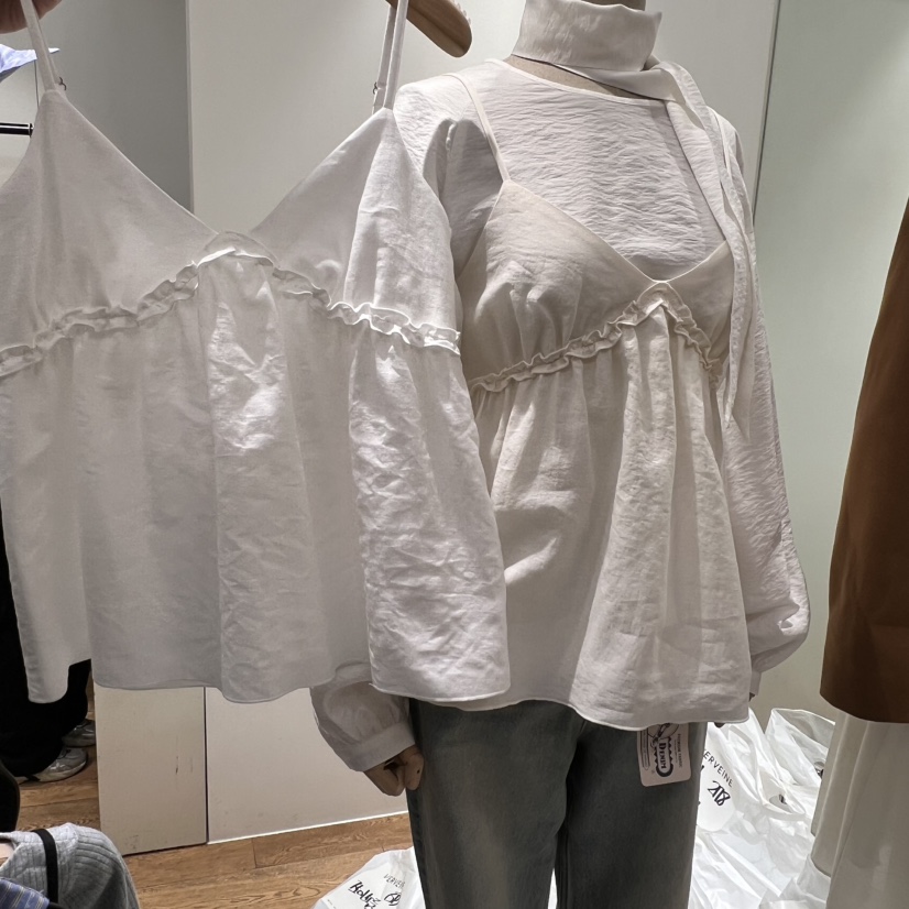 VERVEINE東大門代購女裝新品熱賣職業吊帶背心不含內搭荷葉邊VERVEINE吊帶/背心