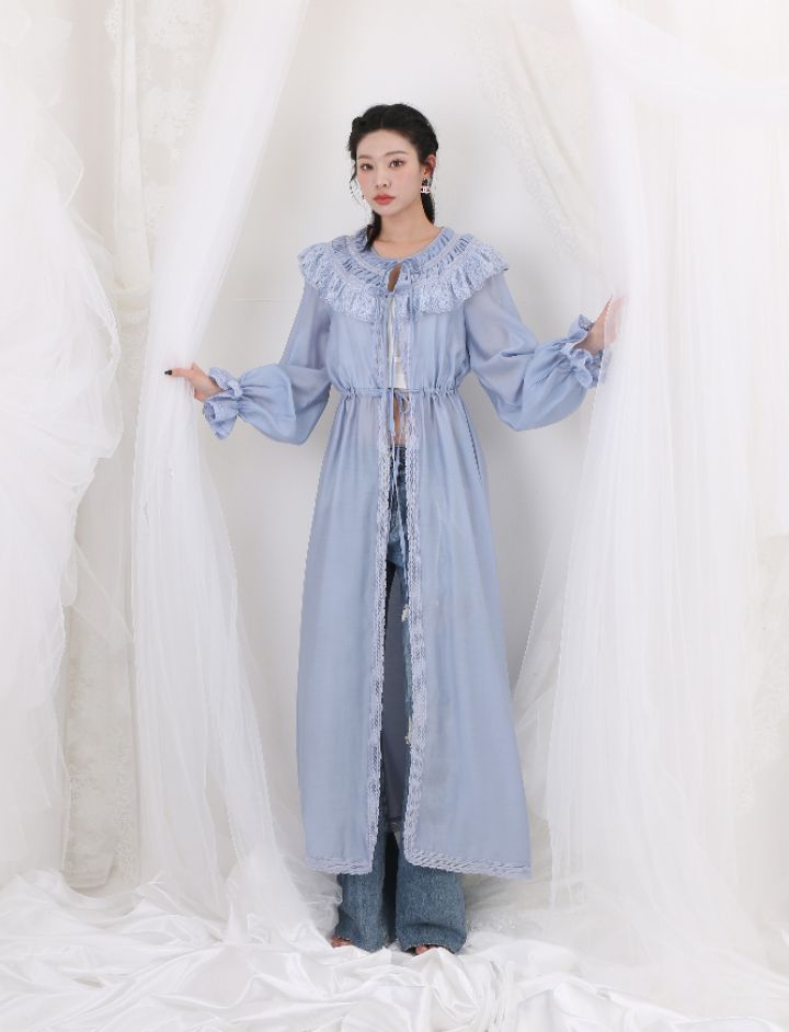 CHARLES THE SECOND韓國直郵㊣女裝新品人氣職業長款風衣CHARLES THE SECOND/CHEAP-CHIC長款風衣