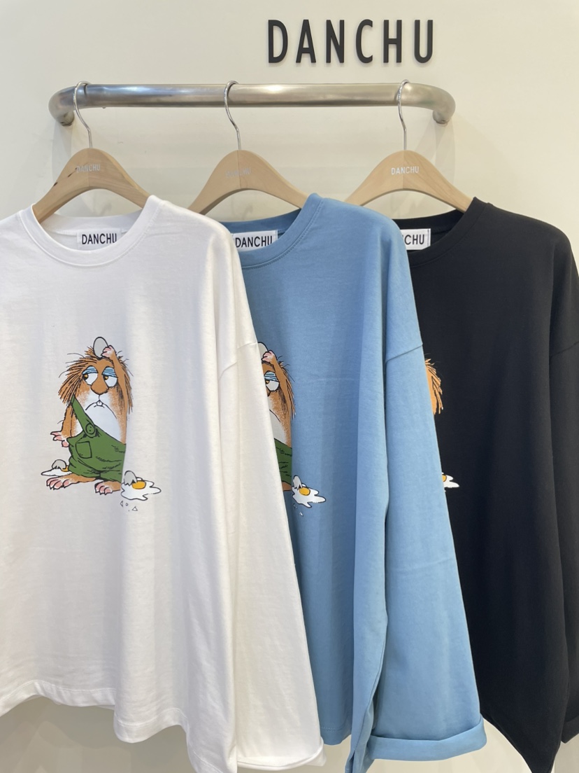 DANCHU直郵韓國代購㊣女裝新品25春夏人氣職業熱賣休閑長袖T恤DANCHU長袖T恤