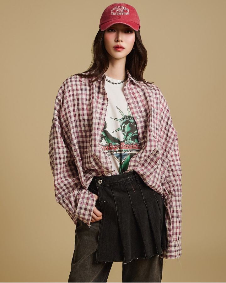 CHARLES THE SECOND韓國㊣直郵東大門代購女裝新品時尚襯衫蕾絲衫CHARLES THE SECOND/CHEAP-CHIC襯衫/蕾絲衫