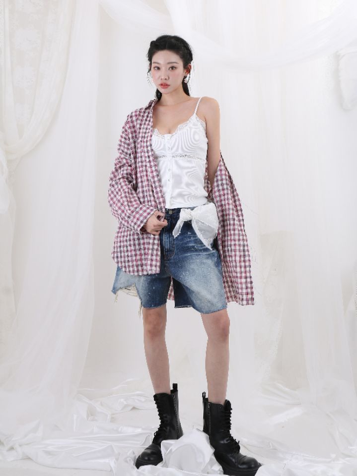 CHARLES THE SECOND韓國㊣直郵東大門代購女裝新品時尚襯衫蕾絲衫CHARLES THE SECOND/CHEAP-CHIC襯衫/蕾絲衫