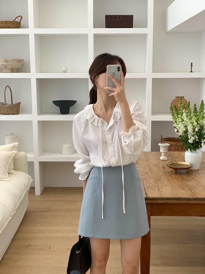 FRILL-T韓國直郵㊣東大門實拍女裝新款人氣25春夏襯衫蕾絲衫FRILL-T襯衫/蕾絲衫