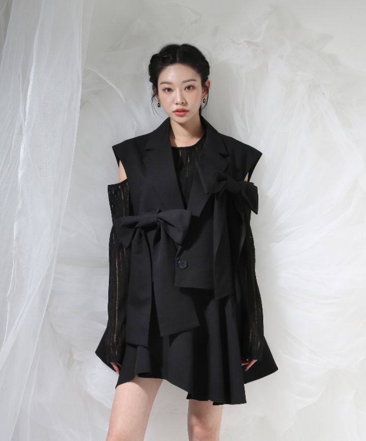 CHARLES THE SECOND直郵韓國代購㊣女裝新品熱賣時尚馬甲CHARLES THE SECOND/CHEAP-CHIC馬甲