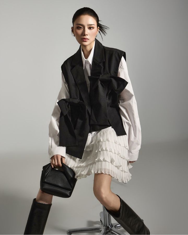CHARLES THE SECOND直郵韓國代購㊣女裝新品熱賣時尚馬甲CHARLES THE SECOND/CHEAP-CHIC馬甲