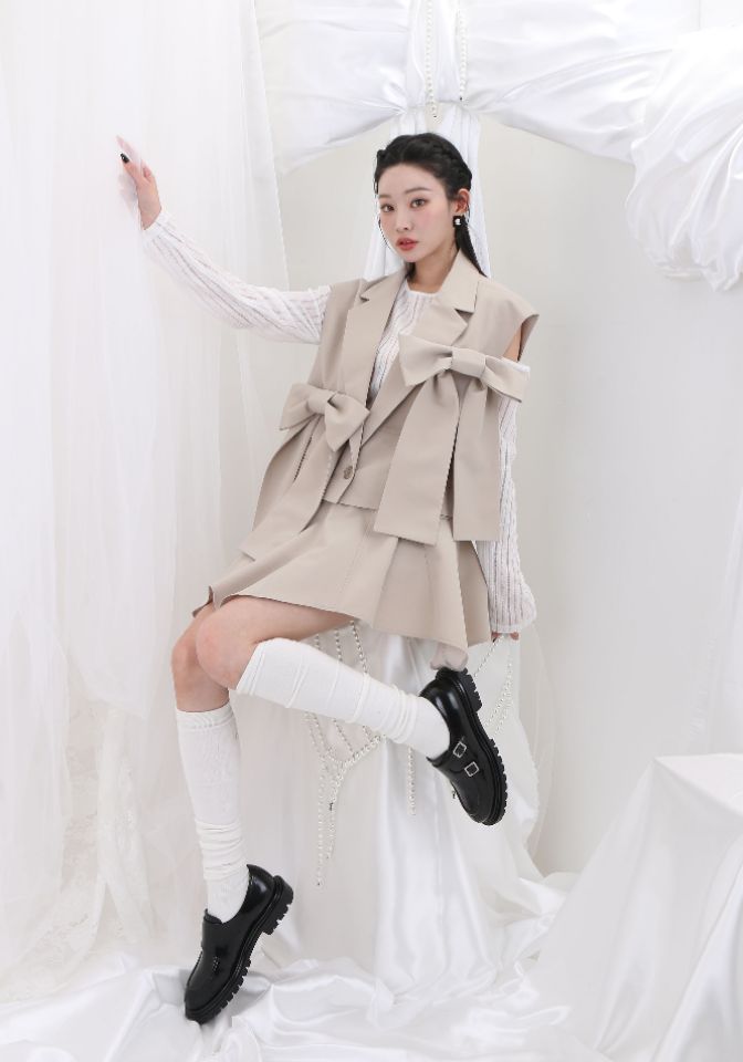CHARLES THE SECOND直郵韓國代購㊣女裝新品熱賣時尚馬甲CHARLES THE SECOND/CHEAP-CHIC馬甲