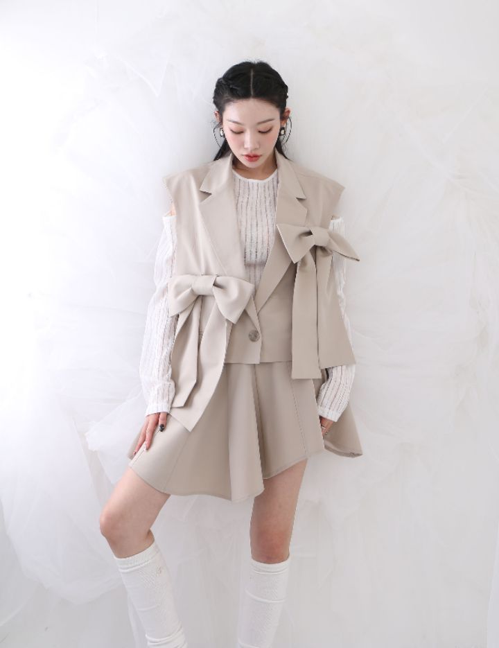 CHARLES THE SECOND直郵韓國代購㊣女裝新品熱賣時尚馬甲CHARLES THE SECOND/CHEAP-CHIC馬甲