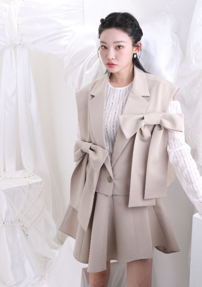 CHARLES THE SECOND直郵韓國代購㊣女裝新品熱賣時尚馬甲CHARLES THE SECOND/CHEAP-CHIC馬甲
