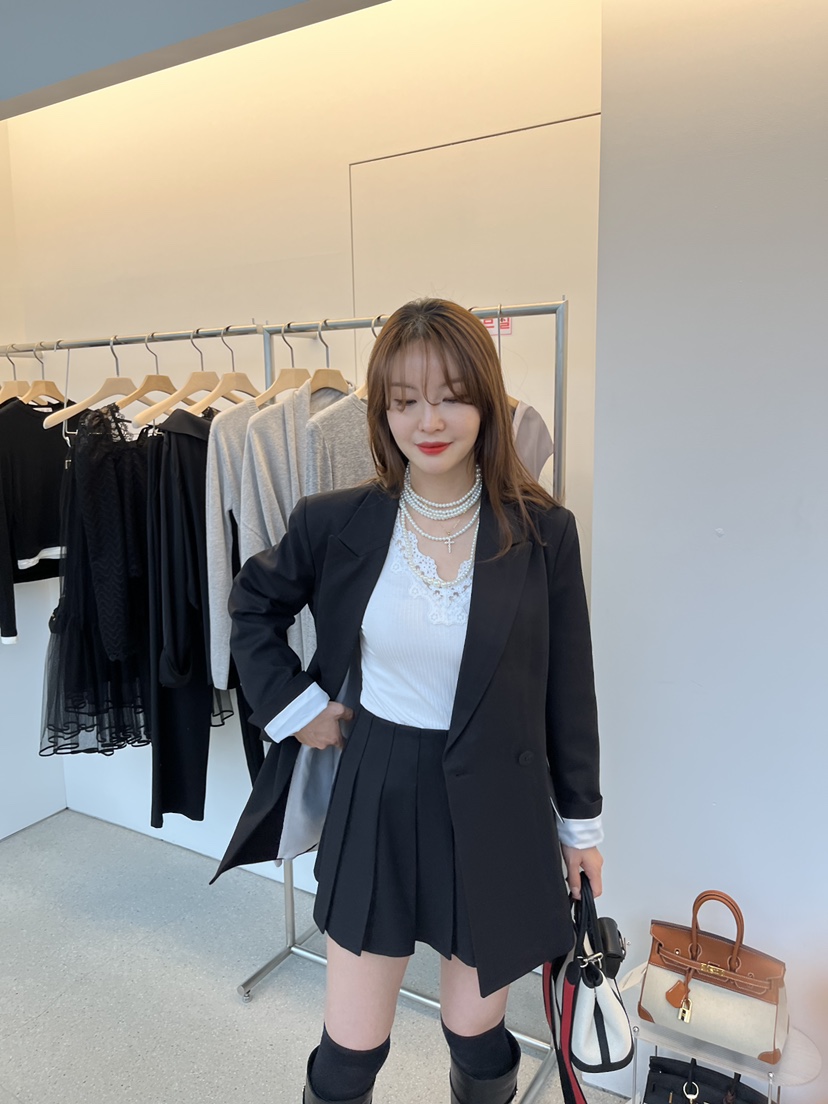 JUJU韓國直郵㊣女裝新品職業推薦熱賣人氣時尚休閑夾克含腰繩JUJU夾克