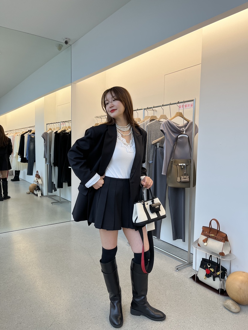 JUJU韓國直郵㊣女裝新品職業推薦熱賣人氣時尚休閑夾克含腰繩JUJU夾克