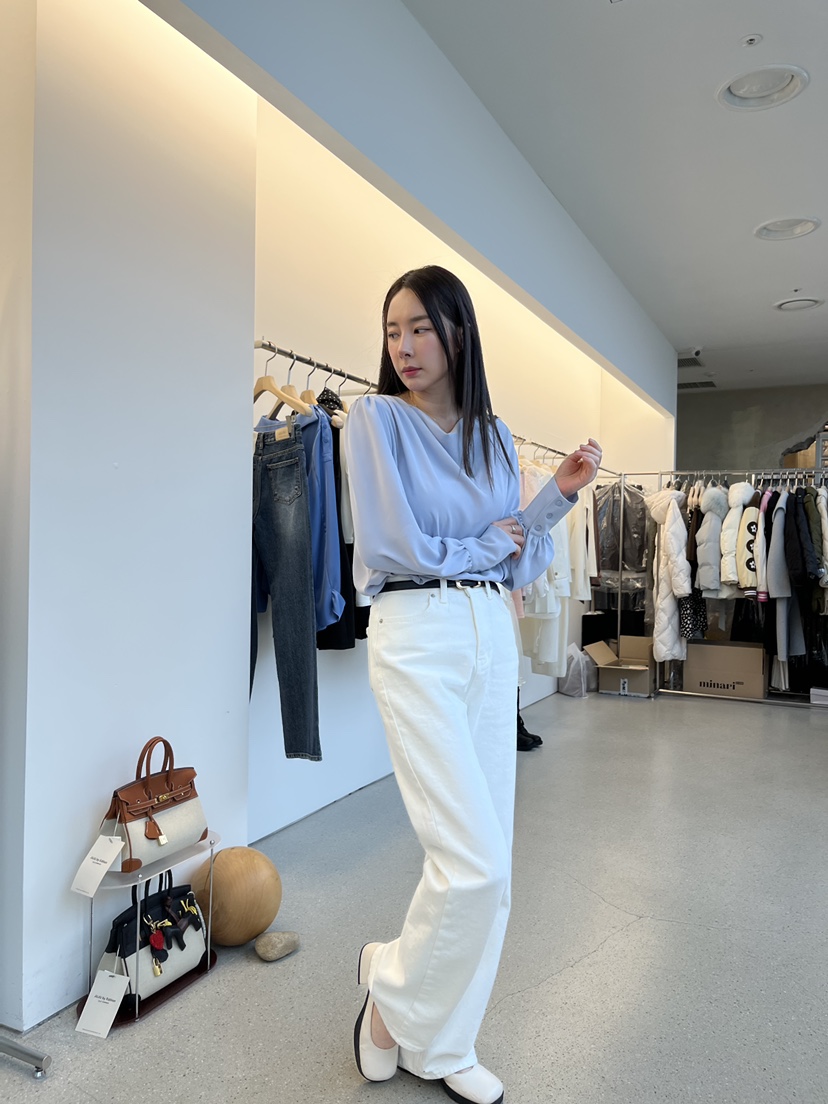 JUJU韓國直郵㊣東大門實拍女裝新款休閑時尚熱賣襯衫蕾絲衫JUJU襯衫/蕾絲衫