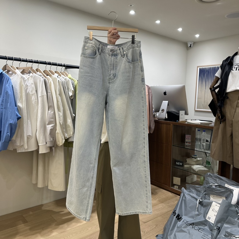 WINSOME韓國㊣直郵東大門代購女裝新款休閑職業時尚熱賣牛仔褲WINSOME牛仔褲圖色1