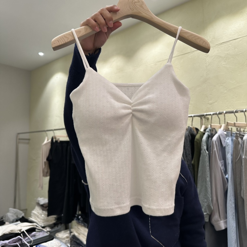 SANTAL韓國直郵㊣東大門實拍女裝新款推薦職業吊帶背心褶皺SANTAL吊帶/背心圖色1
