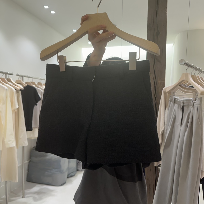 AVECNOUS直郵韓國代購㊣女裝新款職業25春夏人氣短褲粗花呢AVECNOUS短褲圖色1