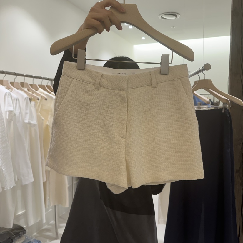 AVECNOUS直郵韓國代購㊣女裝新款職業25春夏人氣短褲粗花呢AVECNOUS短褲圖色3