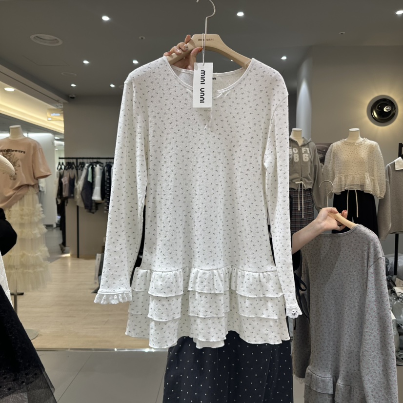 MINI UNNI直郵韓國代購㊣女裝新品推薦職業熱賣休閑長袖T恤MINI UNNI長袖T恤