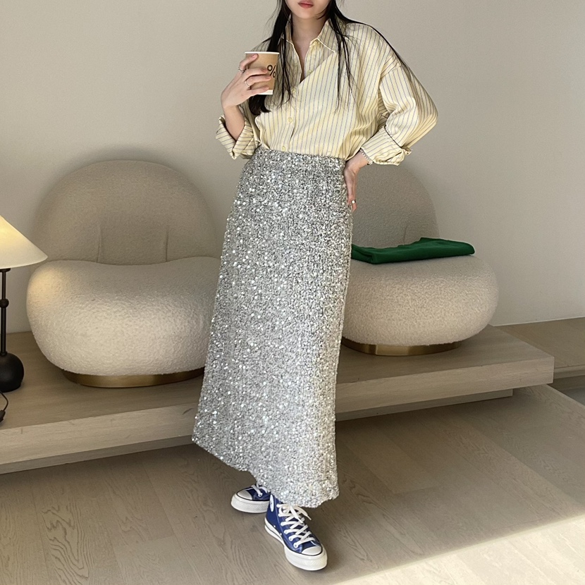 ALLVIBE韓國直郵㊣女裝新款職業25春夏時尚人氣熱賣推薦長裙ALLVIBE長裙