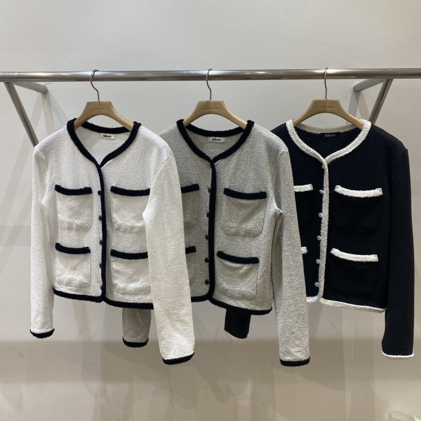 SILVER韓國㊣直郵東大門代購女裝新品25春夏針織衫毛圈布開衫GLAD SOME針織衫