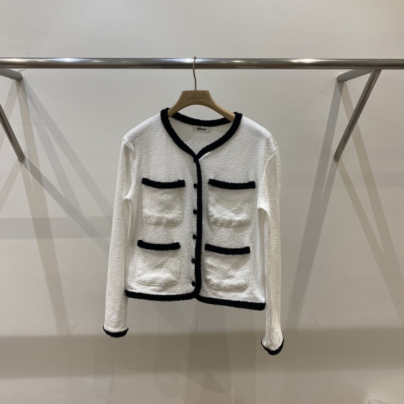 SILVER韓國㊣直郵東大門代購女裝新品25春夏針織衫毛圈布開衫GLAD SOME針織衫圖色1