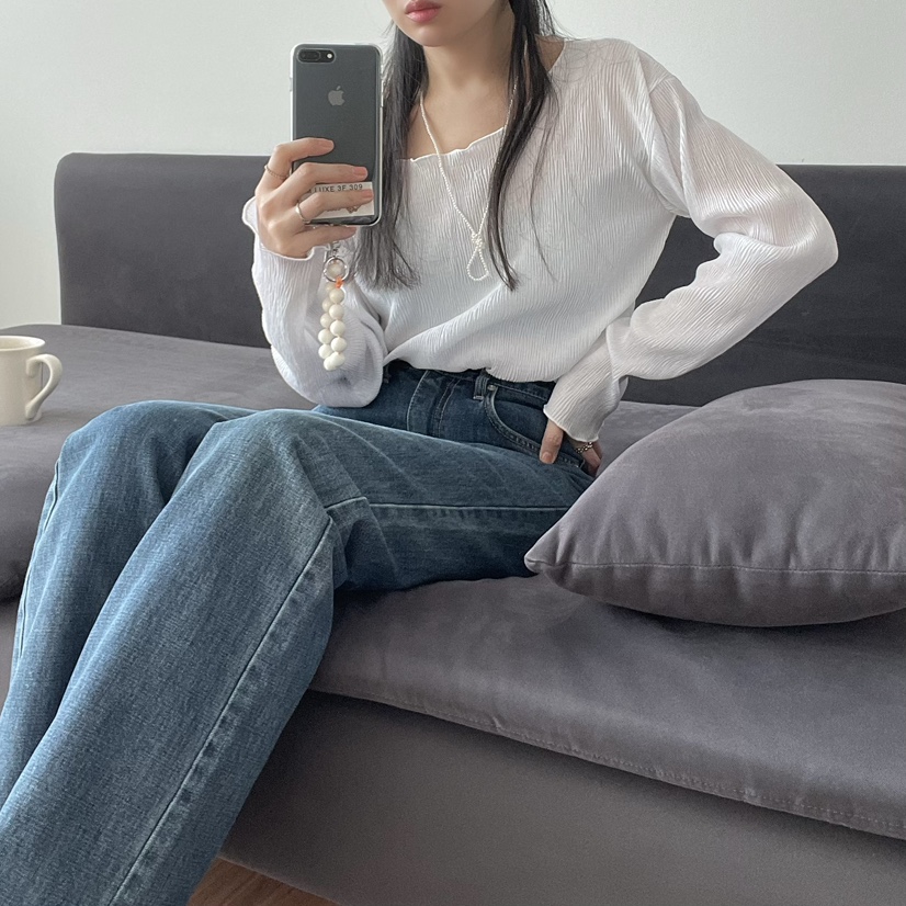 ALLVIBE韓國㊣直郵東大門代購女裝新品時尚職業推薦長袖T恤ALLVIBE長袖T恤