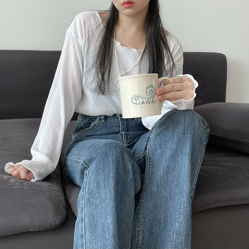 ALLVIBE韓國㊣直郵東大門代購女裝新品時尚職業推薦長袖T恤ALLVIBE長袖T恤