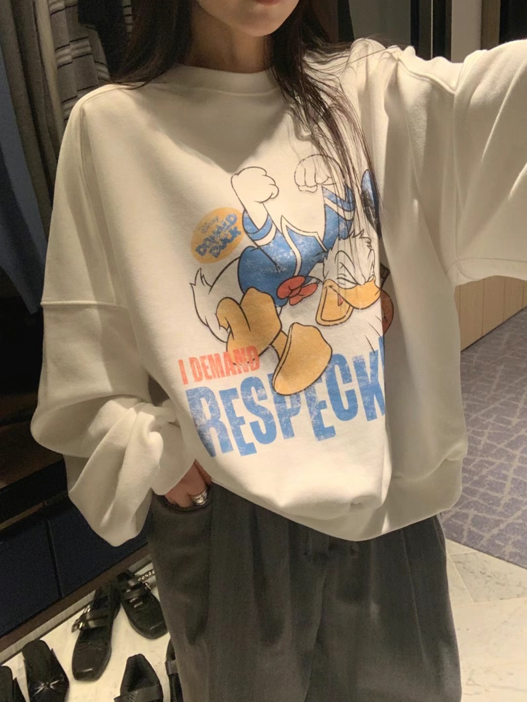 FORMAL直郵韓國代購㊣女裝新款推薦人氣25春夏休閑時尚衛衣鴨FORMAL衛衣