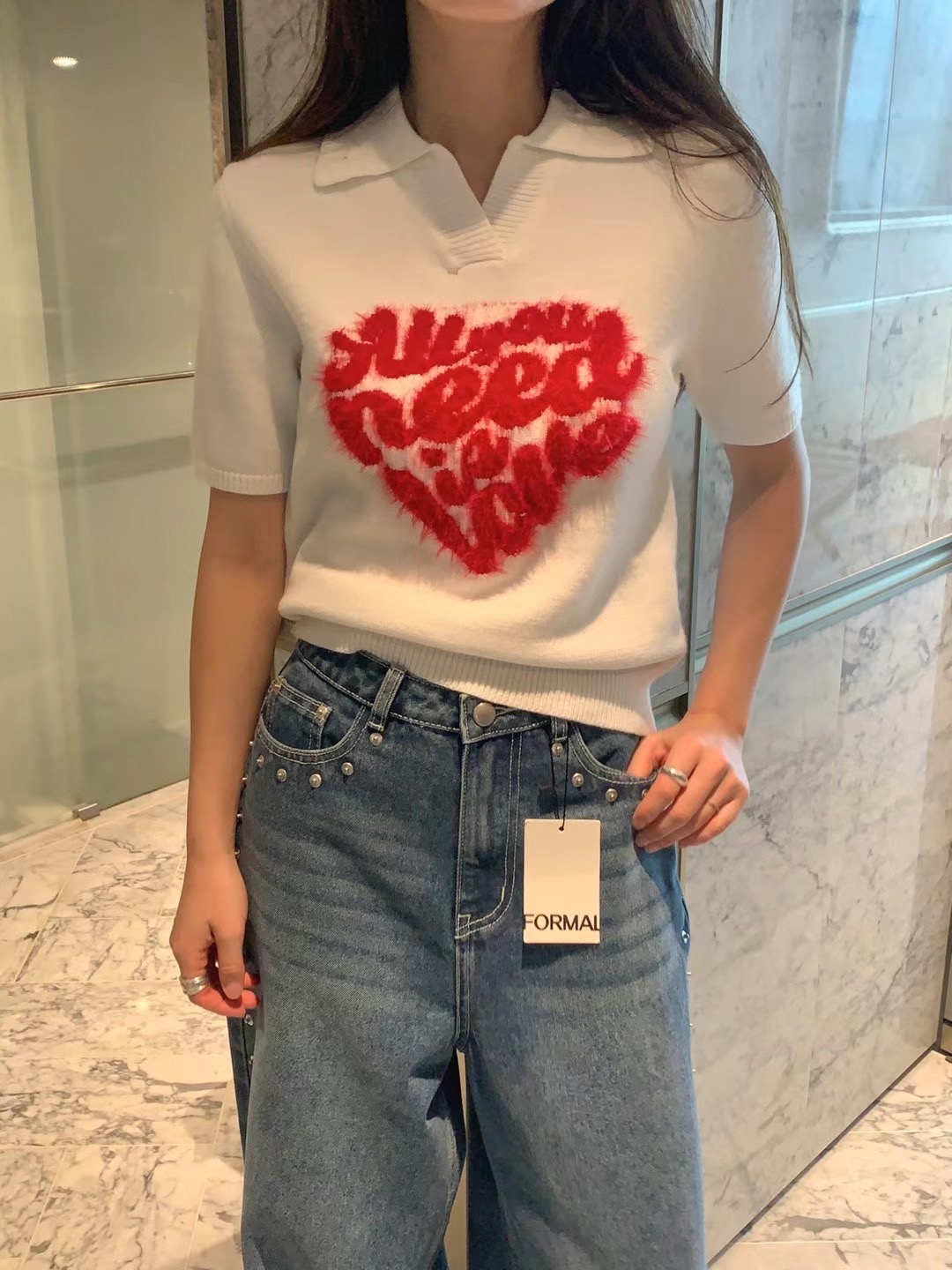FORMAL直郵韓國代購㊣女裝新款25春夏人氣職業熱賣推薦T恤刺繡FORMALT恤