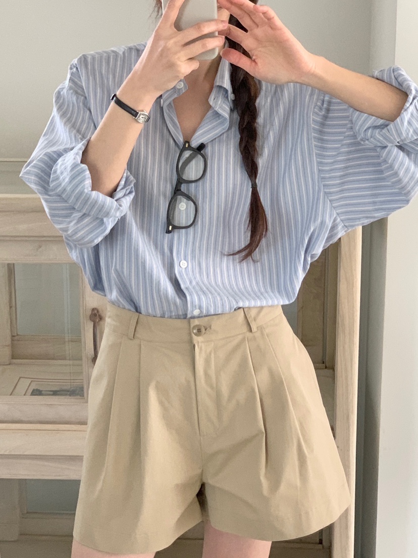 WOOD韓國直郵㊣女裝新款休閑熱賣職業時尚推薦人氣襯衫蕾絲衫WOOD襯衫/蕾絲衫圖色2