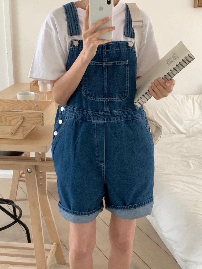 WOOD直郵韓國代購㊣女裝新款推薦職業休閑25春夏背帶褲工裝褲WOOD背帶褲