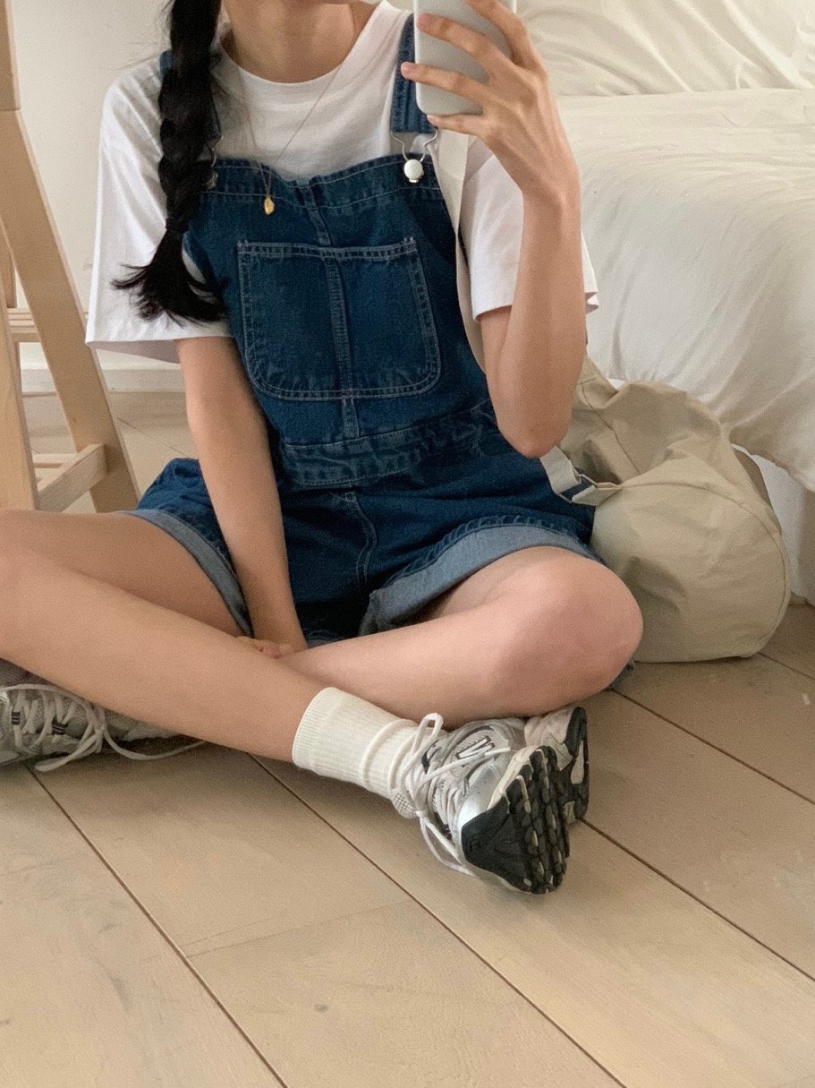 WOOD直郵韓國代購㊣女裝新款推薦職業休閑25春夏背帶褲工裝褲WOOD背帶褲
