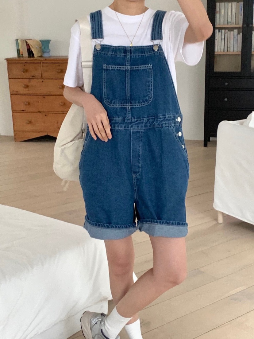 WOOD直郵韓國代購㊣女裝新款推薦職業休閑25春夏背帶褲工裝褲WOOD背帶褲