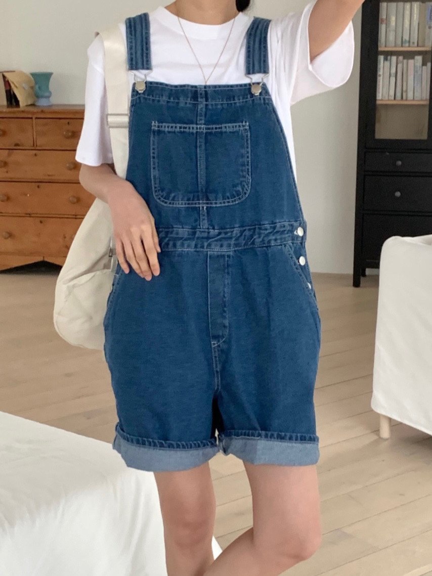 WOOD直郵韓國代購㊣女裝新款推薦職業休閑25春夏背帶褲工裝褲WOOD背帶褲