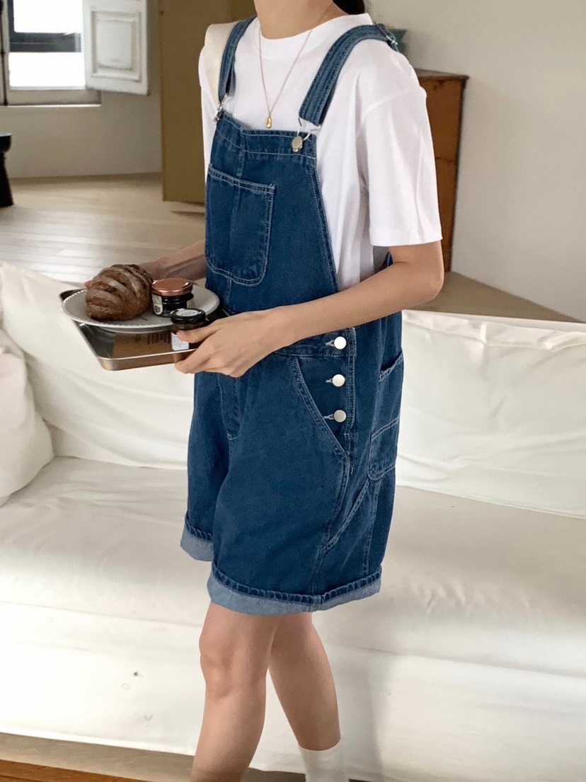 WOOD直郵韓國代購㊣女裝新款推薦職業休閑25春夏背帶褲工裝褲WOOD背帶褲
