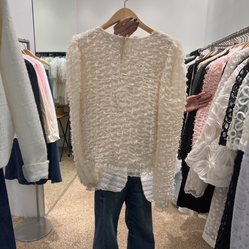 A直郵韓國代購㊣女裝新品時尚休閑熱賣職業推薦25春夏襯衫蕾絲衫A STORE襯衫/蕾絲衫