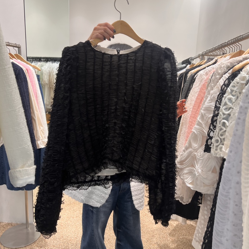 A直郵韓國代購㊣女裝新品時尚休閑熱賣職業推薦25春夏襯衫蕾絲衫A STORE襯衫/蕾絲衫圖色3